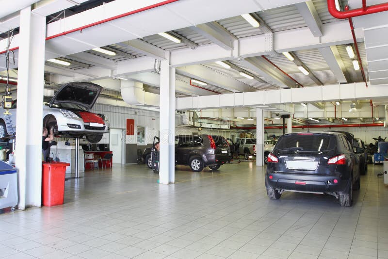 Car repair garage stock image. Image of roller, door 23626179