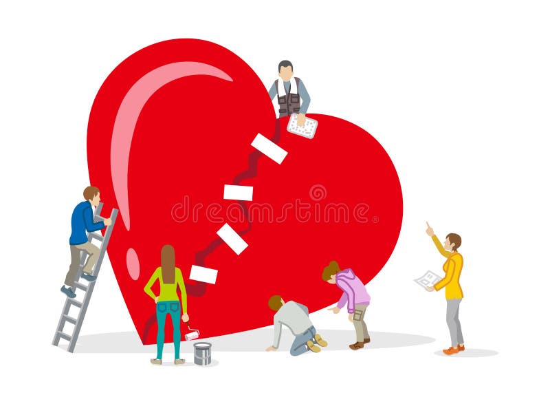 Repair of heart - Mental health Concept art royalty free illustration Repair of heart - Mental health Concept art royalty free illustration