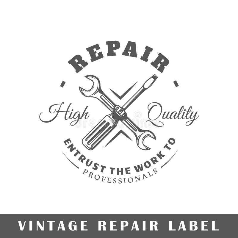 Repair label template stock vector. Illustration of label - 105169217