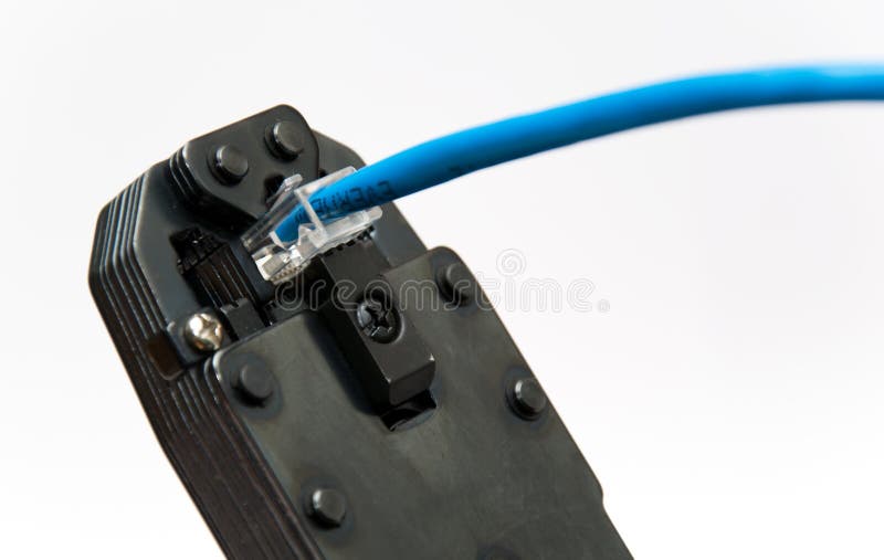 Repair of a network cable stock photo. Image of communication 17348090