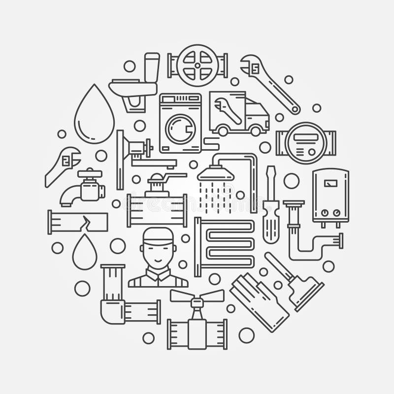 Repair plumbing illustration stock illustration Repair plumbing illustration stock illustration