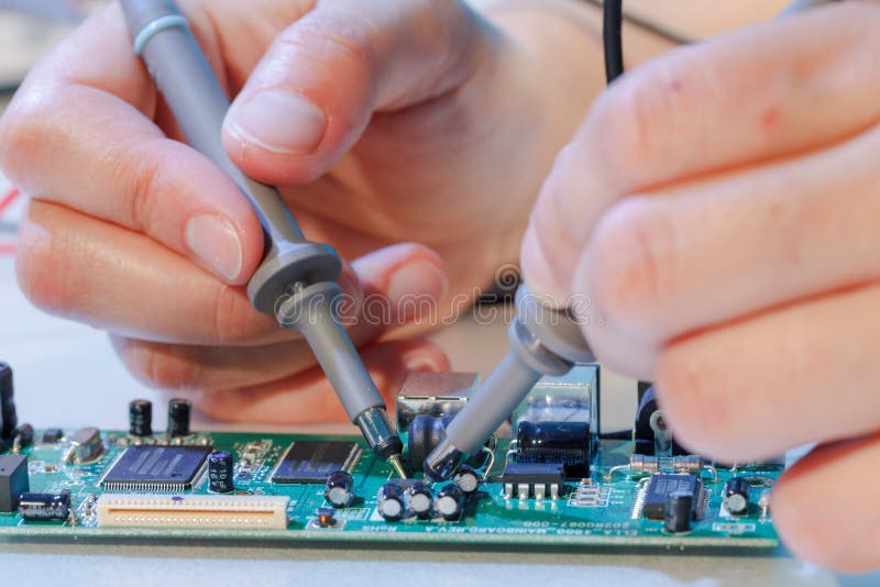 Repair of Printed Circuit Boards with Chips Stock Image Image of