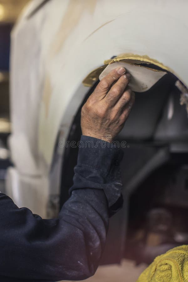 Car Paint Repair Series Working On Putty Stock Photo - Download Image Now -  Car, The Human Body, Repairing - iStock