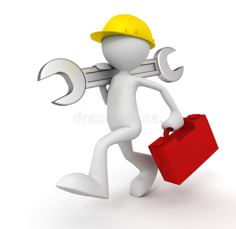 Repair Service Man 3d Illustration Stock Illustration