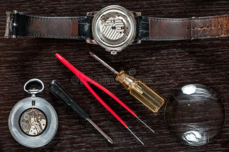 Repair watch stock image. Image of hand, damaged, mend 110509283