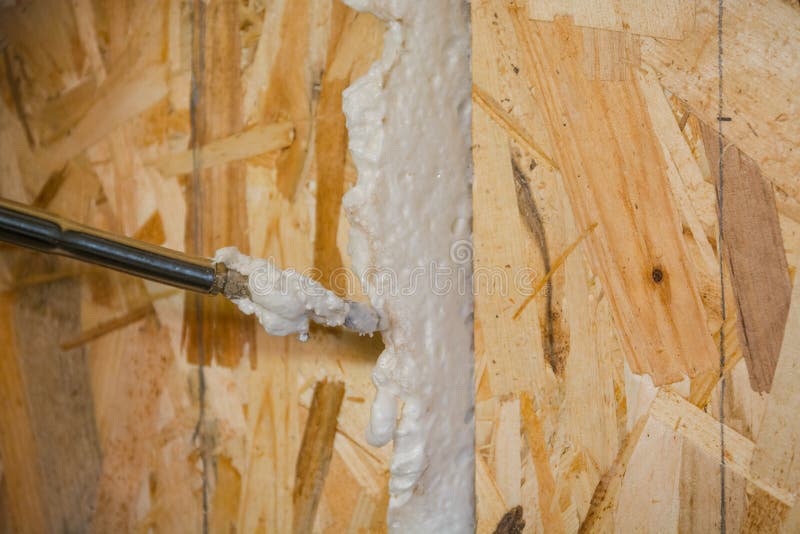 Repair work with foam stock photo. Image of installing 103613624