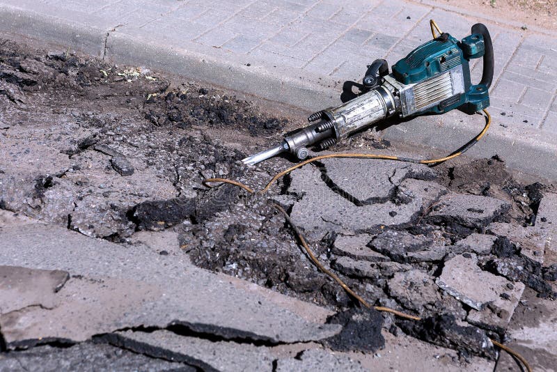 Repair work on the road. stock image. Image of loss 121334863