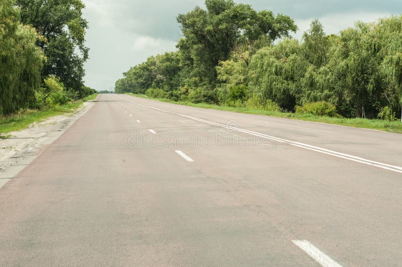 Repaired holes on the road stock photos