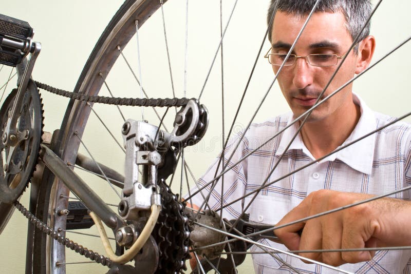 Repairing bike stock photo. Image of sport, express, biking 10472276