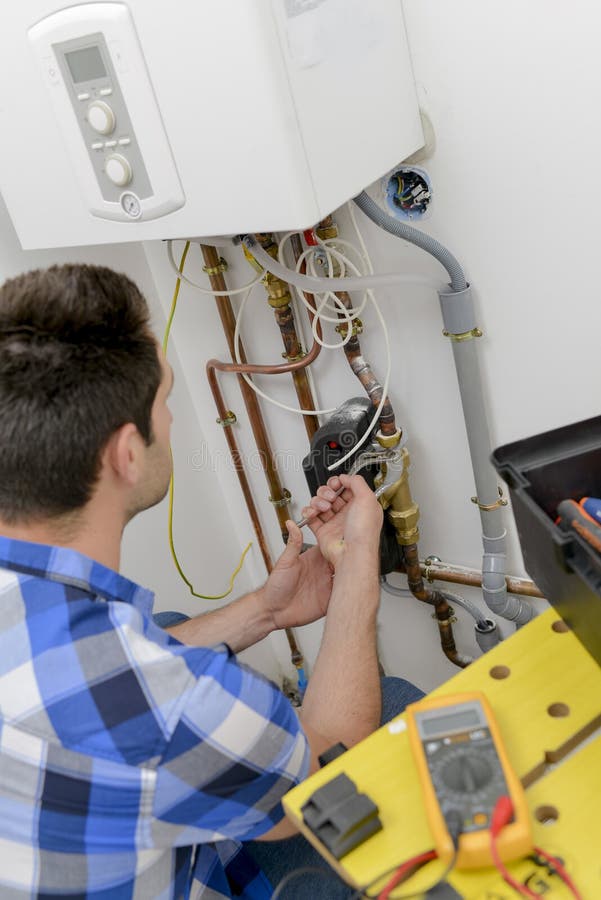 Repairing boiler expensive stock photo. Image of frustration 95596464