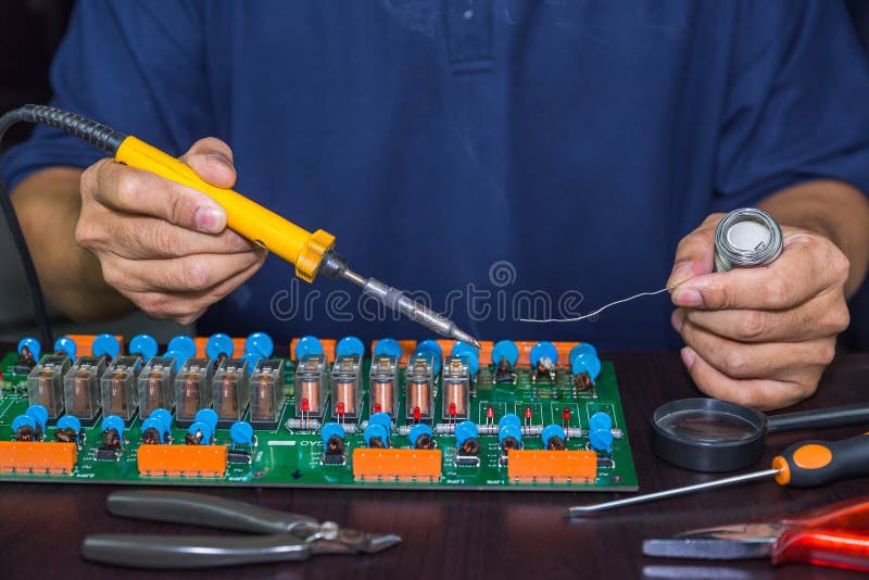 Repairing circuit board stock image. Image of iron, discrete Circuit Diagram