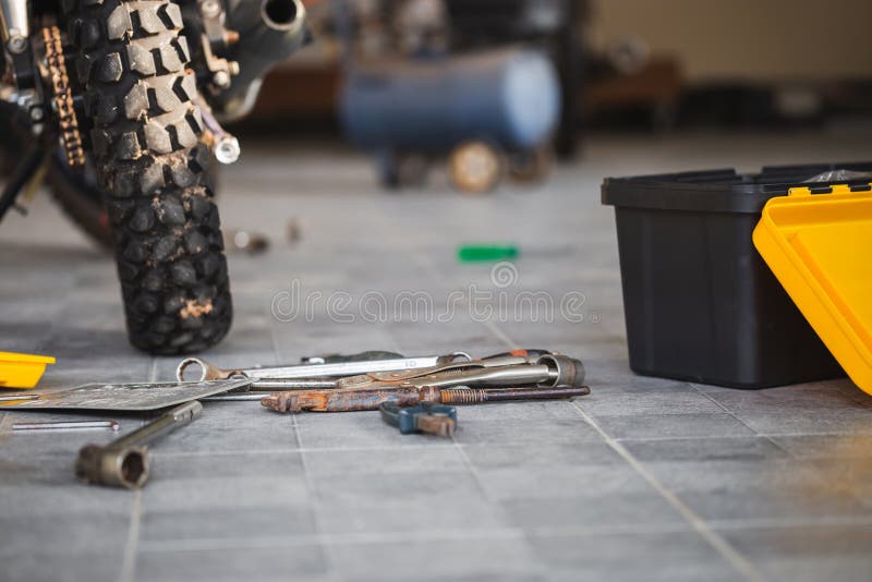 Repairing and Maintenance Concepts, Worktools on Floor for Repairing