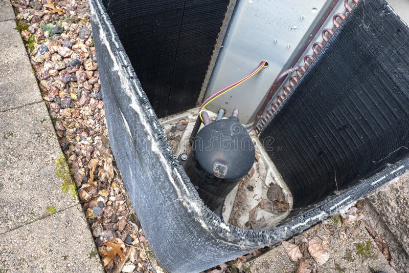 Repairing Outdoor Air Conditioner. Maintenance of Air Conditioner