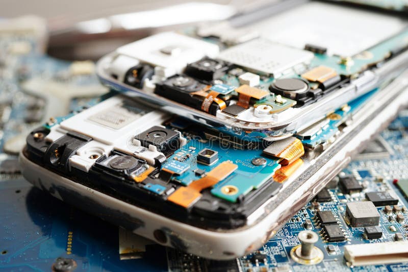 Repairing and upgrade circuit mainboard of notebook, electronic, computer hardware and technology stock image