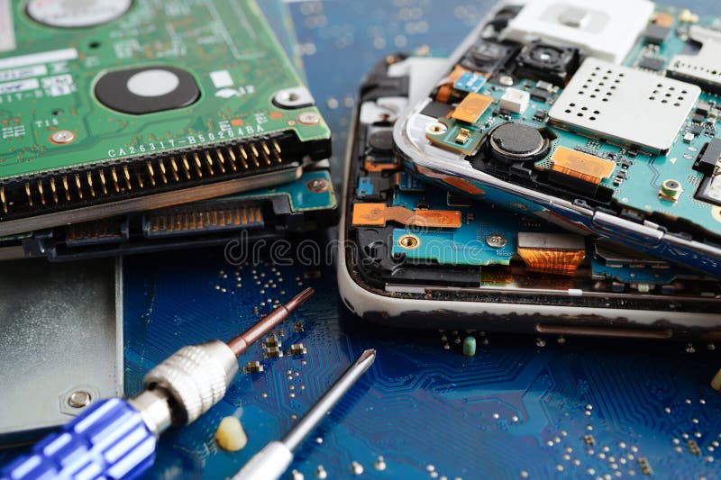 Repairing and upgrade circuit mainboard of notebook, electronic, computer hardware and technology stock images
