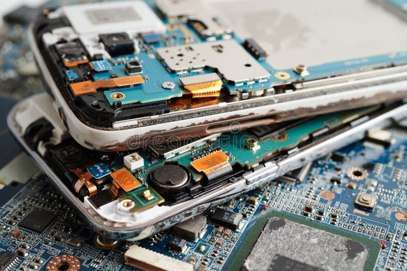 Repairing and upgrade circuit mainboard of notebook, electronic, computer hardware and technology royalty free stock images