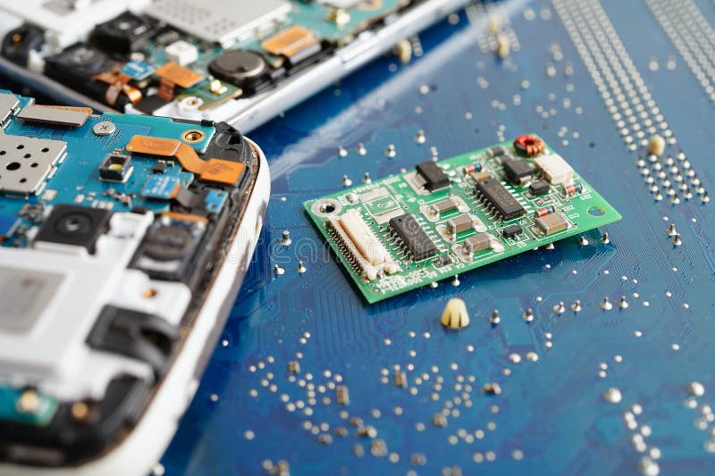 Repairing and upgrade circuit mainboard of notebook, electronic, computer hardware and technology royalty free stock photos