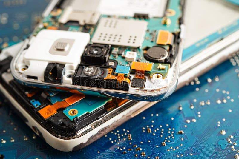 Repairing and upgrade circuit mainboard of notebook, electronic, computer hardware and technology stock image