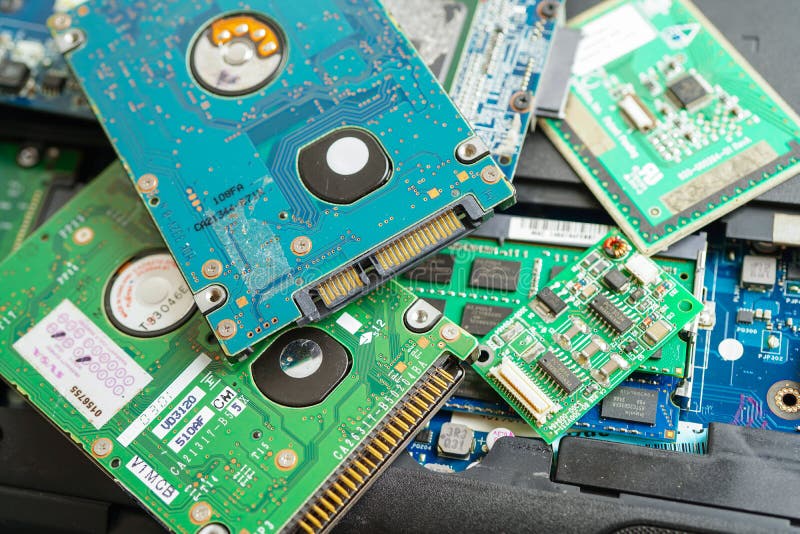 Repairing and upgrade circuit mainboard of notebook, electronic, computer hardware and technology concept royalty free stock photos