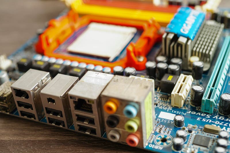 Repairing and upgrade circuit mainboard of notebook, electronic, computer hardware and technology concept royalty free stock images