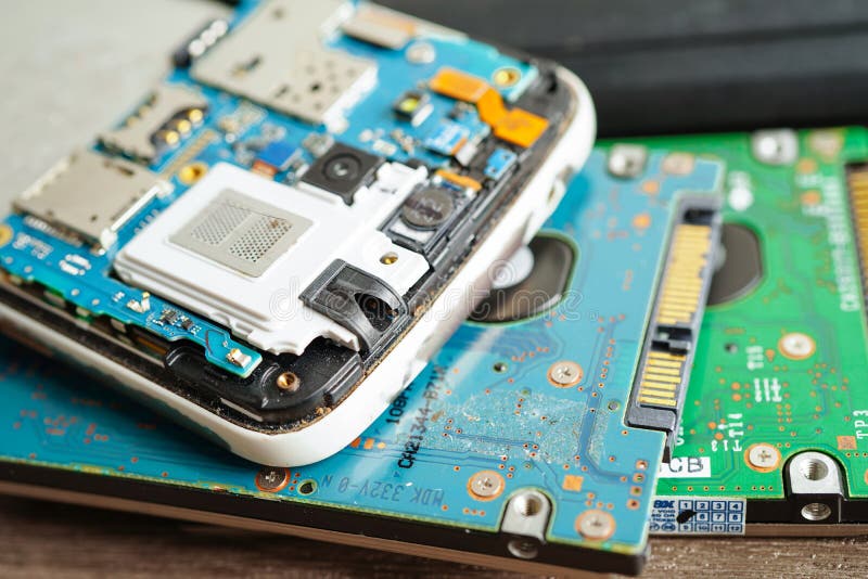 Repairing and upgrade mobile phone, electronic, computer hardware and technology concept stock images