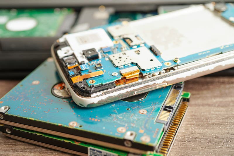 Repairing and upgrade mobile phone, electronic, computer hardware and technology concept royalty free stock image
