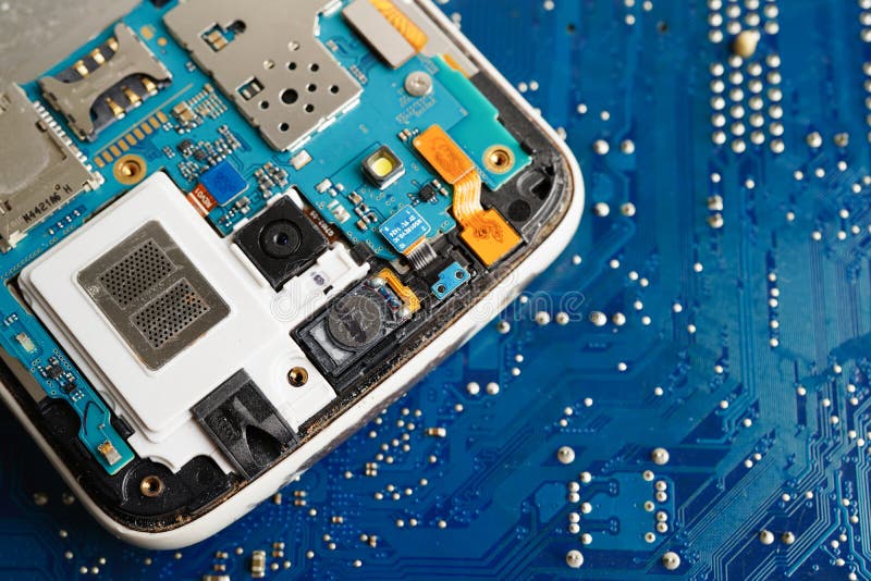 Repairing and upgrade mobile phone, electronic, computer hardware and technology concept stock photography