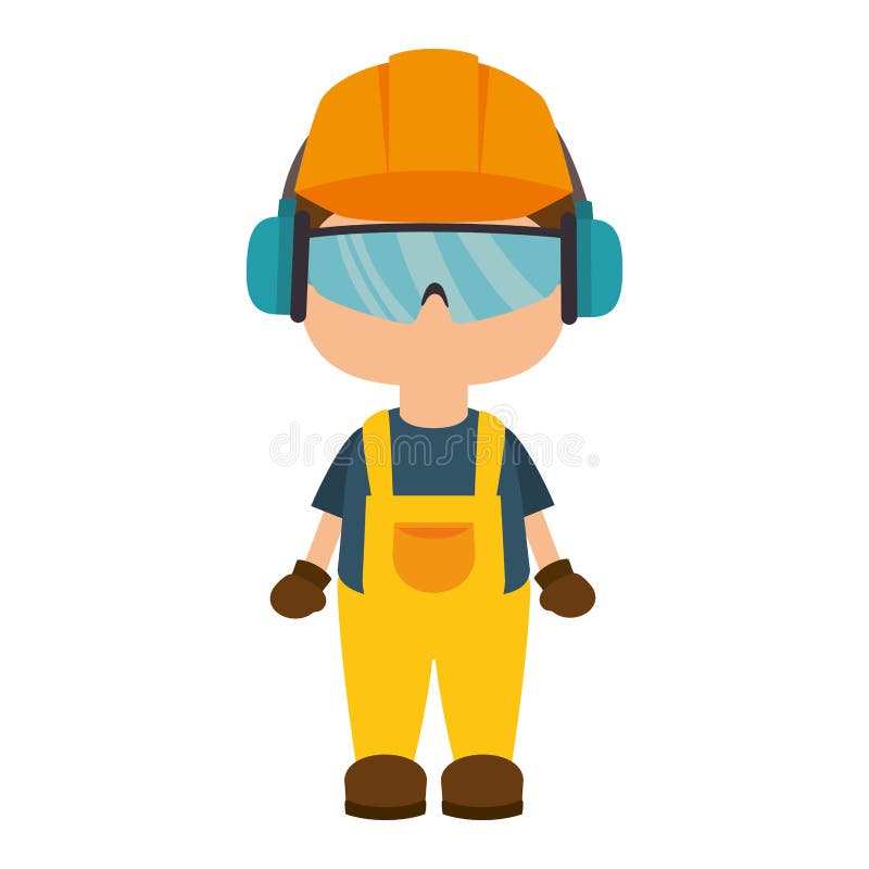 Repairman Character Working with Ear Cap Stock Illustration - Illustration  of repair, industrial: 84745571