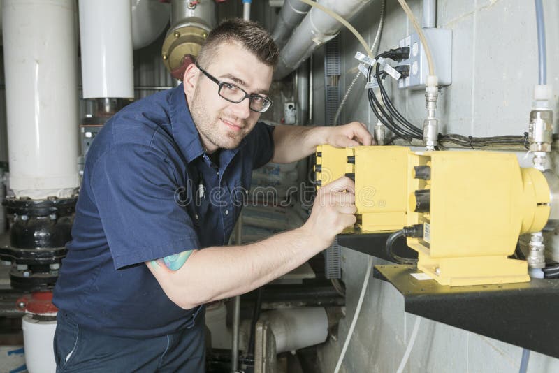 Repairman Engineer of Fire Engineering System or Stock Image Image of industrial, operating