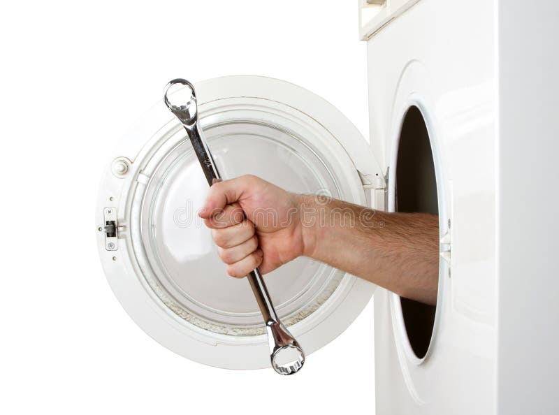 Repairman Servicing Washing Machine Stock Photo Image of maintenance