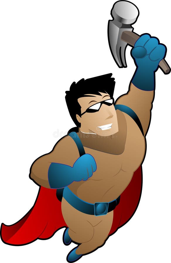 Repairman Superhero Cartoon Character vektor illustrationer Repairman Superhero Cartoon Character vektor illustrationer