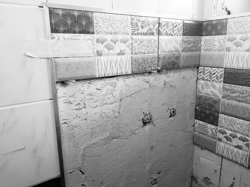 Repairs in the Bathroom and Tile Stock Image Image of ceramic, laying