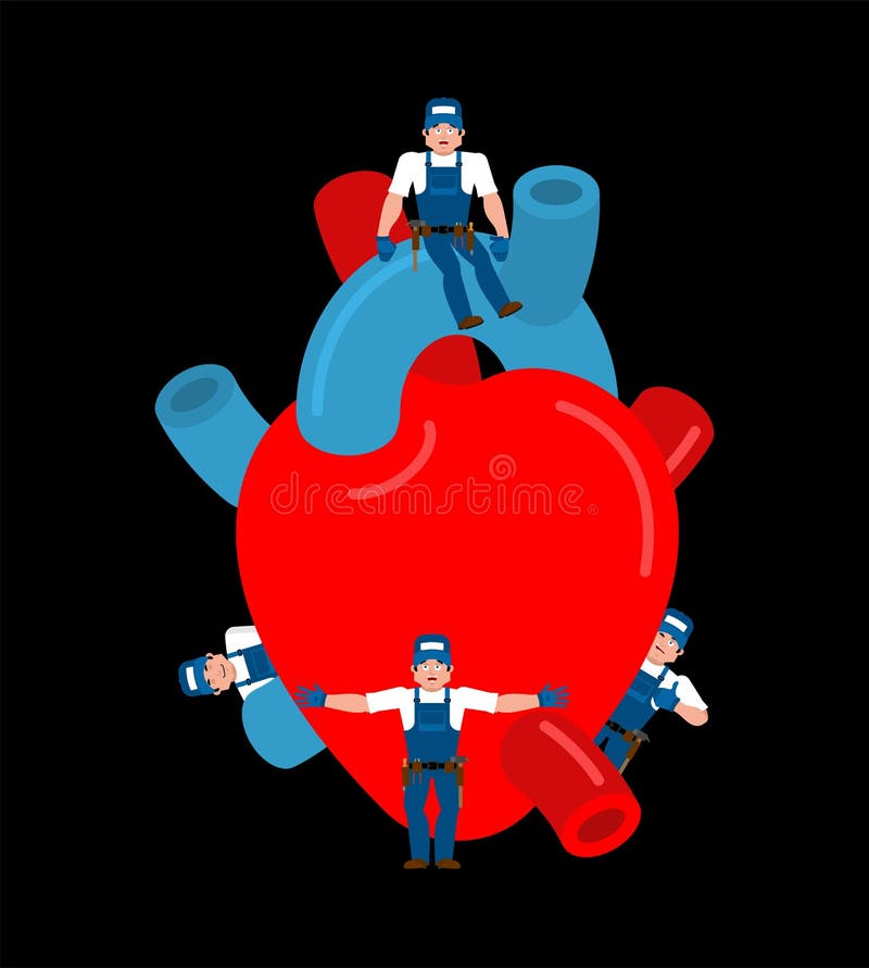 Reparation och underhåll av hjärta medicinsk service reparationslag I stock illustrationer Reparation och underhåll av hjärta medicinsk service reparationslag I stock illustrationer