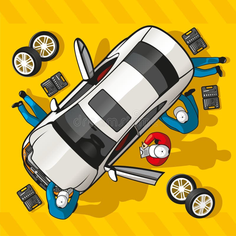 Repare a estação do carro ilustração royalty free Repare a estação do carro ilustração royalty free