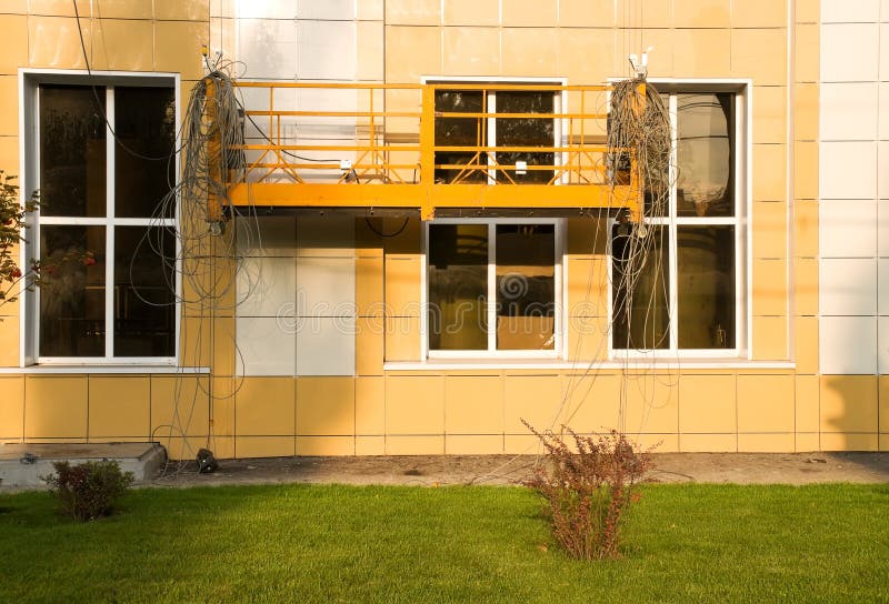 Reparação da fachada do edifício fotografia de stock