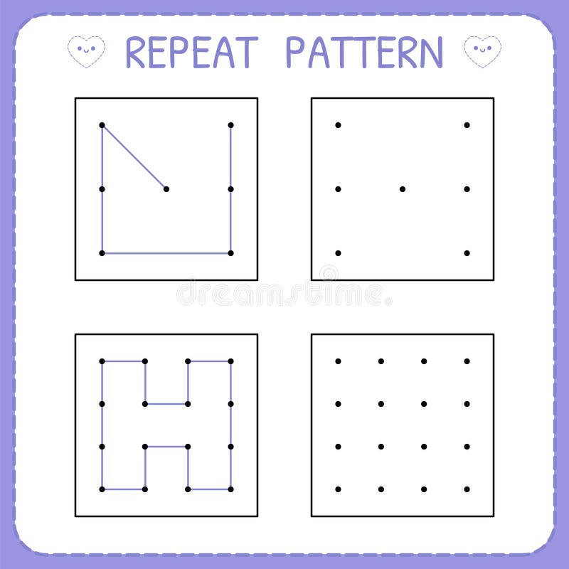 repeat pattern worksheet for kindergarten and preschool educational games for practicing motor skills working pages for kids stock vector illustration of drawing practice 148949205