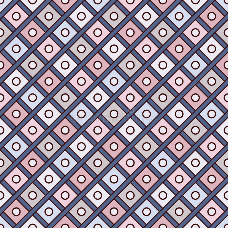 Repeated diamonds background. Geometric motif. Seamless surface pattern design with pastel colors square ornament. royalty free illustration Repeated diamonds background. Geometric motif. Seamless surface pattern design with pastel colors square ornament. royalty free illustration