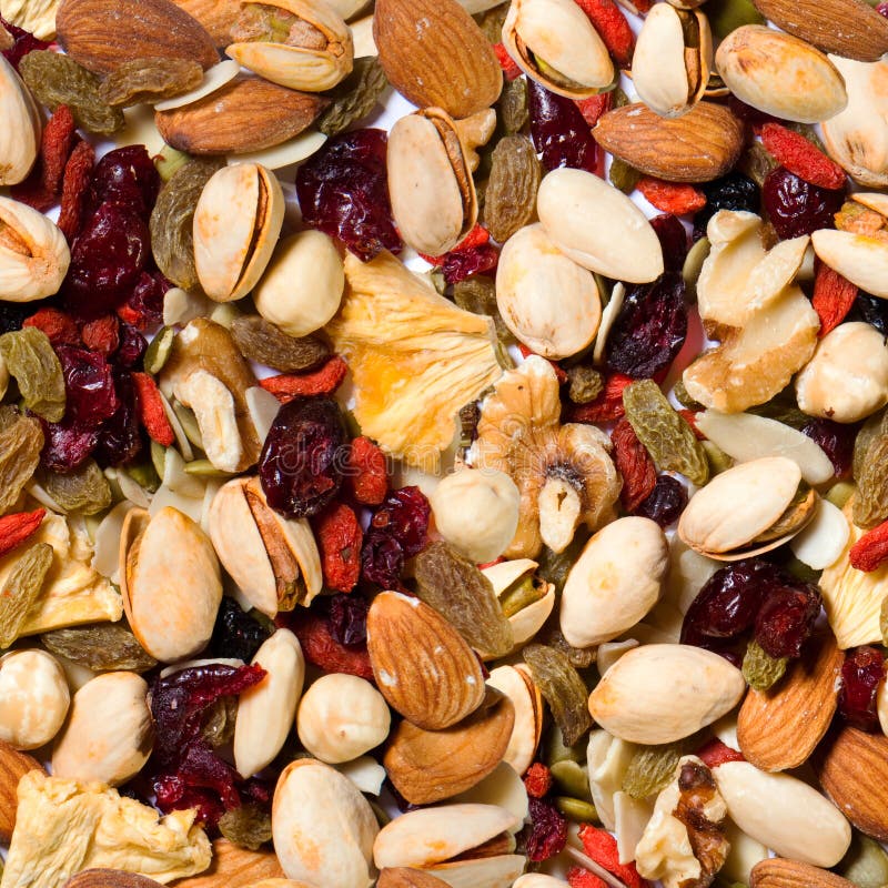 Repeating Fruit and Nut Background Stock Image Image of detox