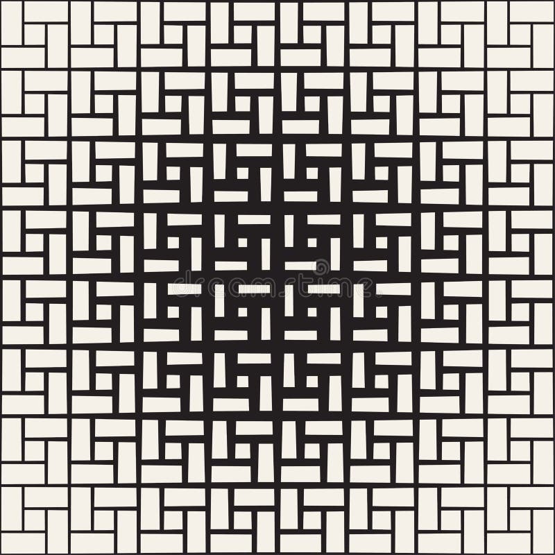 Repeating Rectangle Halftone. Modern Geometric Lattice Texture. Vector Seamless Monochrome Pattern royalty free illustration