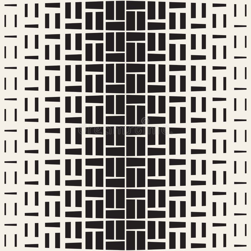 Repeating Rectangle Halftone. Modern Geometric Lattice Texture. Vector Seamless Monochrome Pattern vector illustration