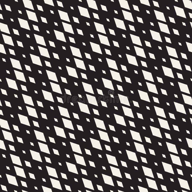 Repeating Shape Halftone. Modern Geometric Lattice Texture. Vector Seamless Monochrome Pattern vector illustration