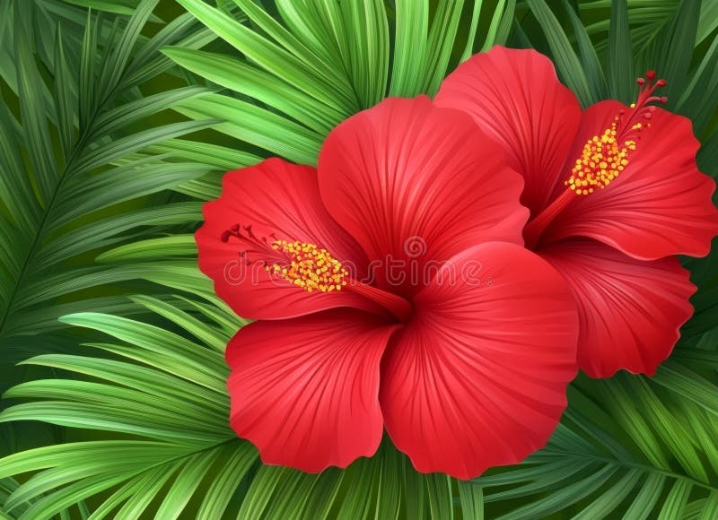 Jungle Paradise - Jungle Abstract in Hibiscus Jungle Paradise - Jungle Abstract in Hibiscus