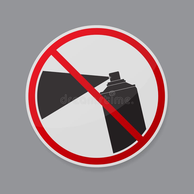 Do Not Spray or Paint on the Wall Sign. Stock Illustration