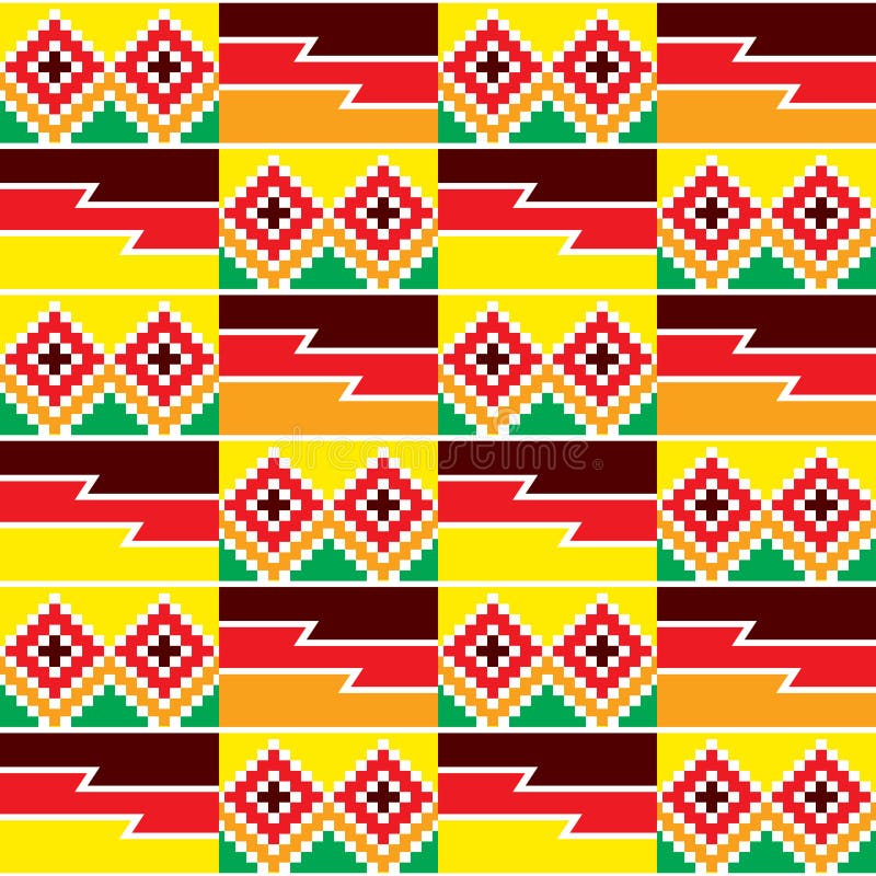 Ghana African Tribal Kente Cloth Style Vector Seamless Textile Pattern,  Geometric Nwentoma Design In Green Royalty Free SVG, Cliparts, Vectors, and  Stock Illustration. Image 140646552.