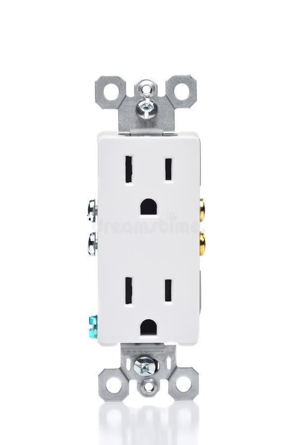 Replacement Electrical Outlet Isolated on White Stock Image Image of
