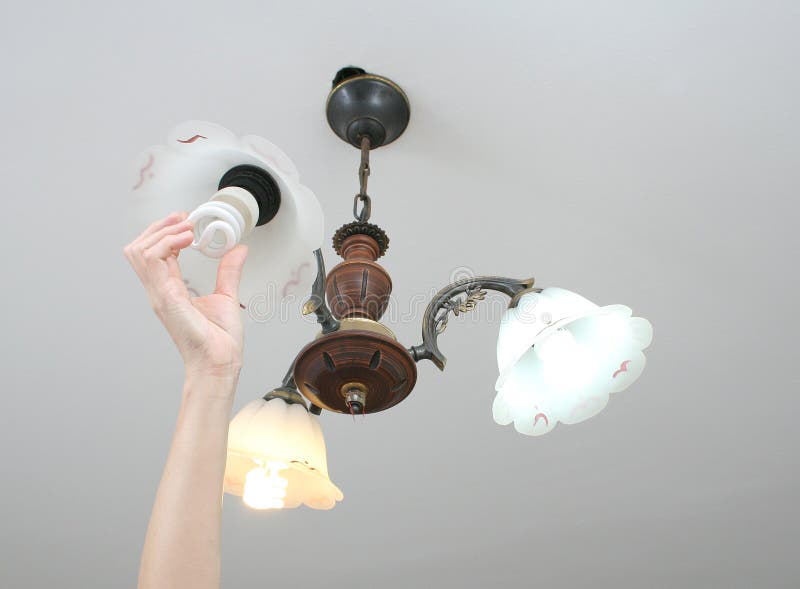 Replacing blown out light bulb