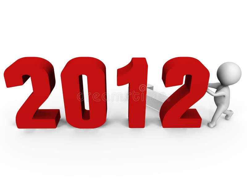 Replacing numbers to form new year 2012 - a 3d im