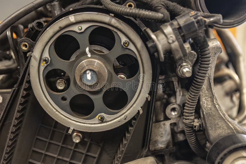 Replacing the Timing Belt stock image. Image of engineering 275076369