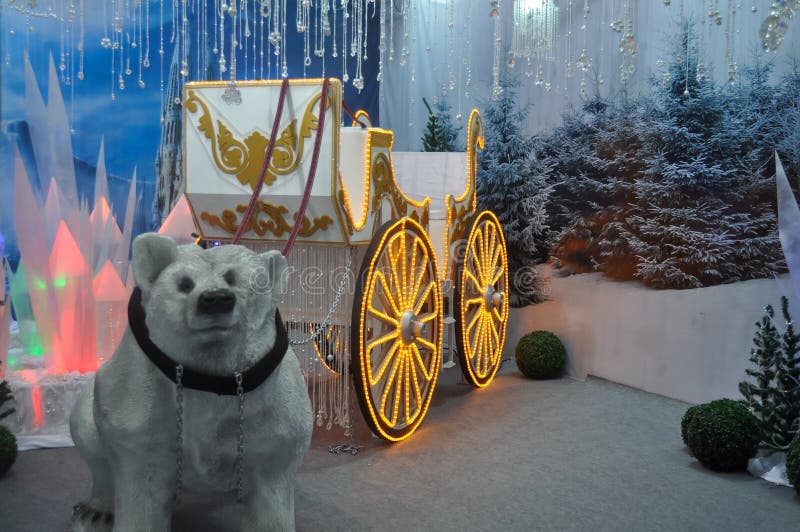 Replica of the Golden Carriage Being Pulled by a White Polar Bear Seen