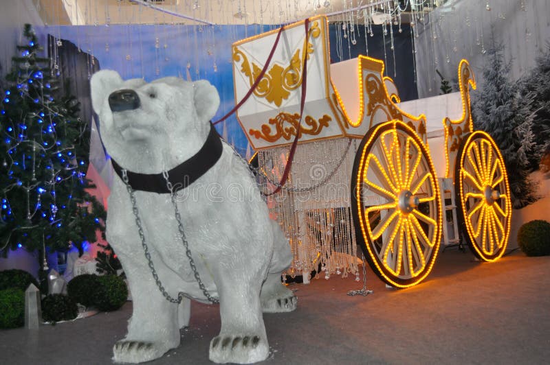 Replica of the Golden Carriage Being Pulled by a White Polar Bear Seen
